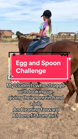 Egg and spoon challenge  #horses #ridinglessons #ridinginstructor #ridinginstructorproblems #lessonhorse #eggrace 