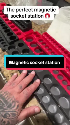 I just found the perfect set up for your tools for all your sockets! These things are magnetic and they’re extremely heavy duty and durable! #magnetic #socket #tools #powerful #tool 