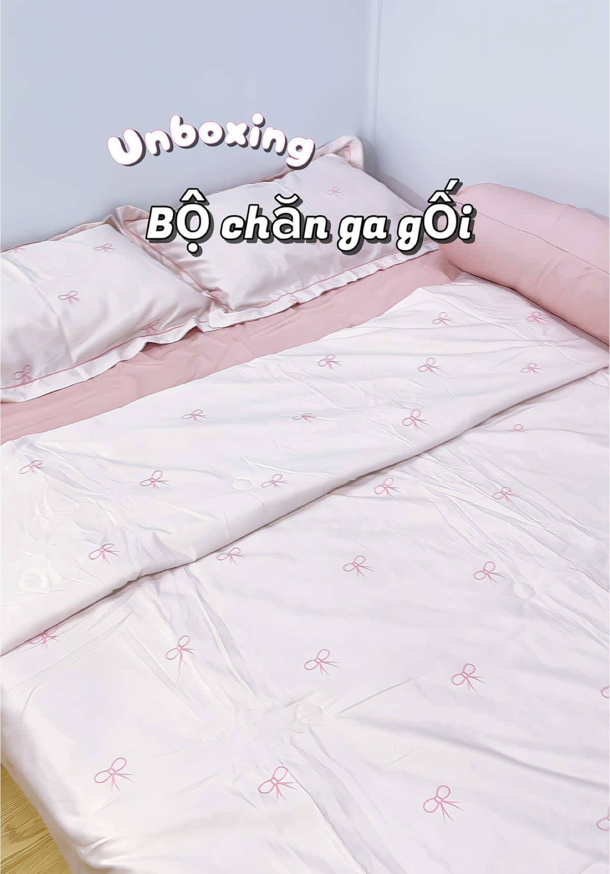 Tui mới sắm bộ chăn ga mới nè✨#goi #decor #xuhuong #hot #fyp #unboxingvideo #unboxing 