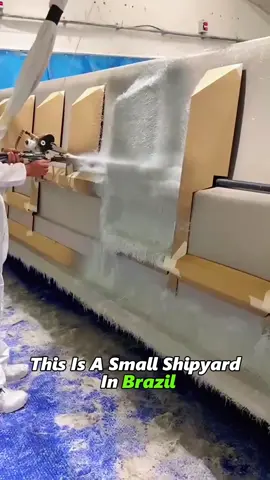 The Spray-Up Process That Makes Boats Super Strong. #BoatBuilding #Fiberglass #ShipyardLife #EngineeringProcess #SprayUpLayup #MarineEngineering #BoatHull #IndustrialWork #FiberglassBoat #ShipConstruction #BoatMaking #MaritimeIndustry #EngineeringFacts #WorkSafety #IndustrialProcess