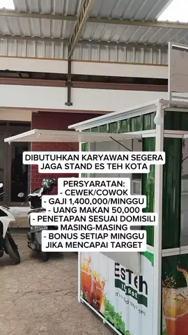 Dibutuhkan karyawan segera jaga stand es teh.   #esteh #estehindonesia #tehpoci #pypシ #lokerterbaru #loker2025 #lokerindonesia #zyxcba #foryou #foryoupage #lewatberanda 