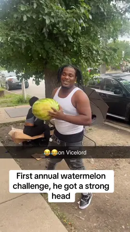 My Boy 💯👌 said his head is strong. He could take whatever watermelon challenge. #fyp #viral #