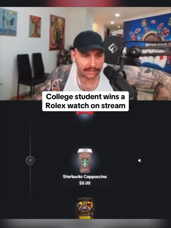 College student wins a Rolex watch on stream #fyp #packdraw #epic #kick