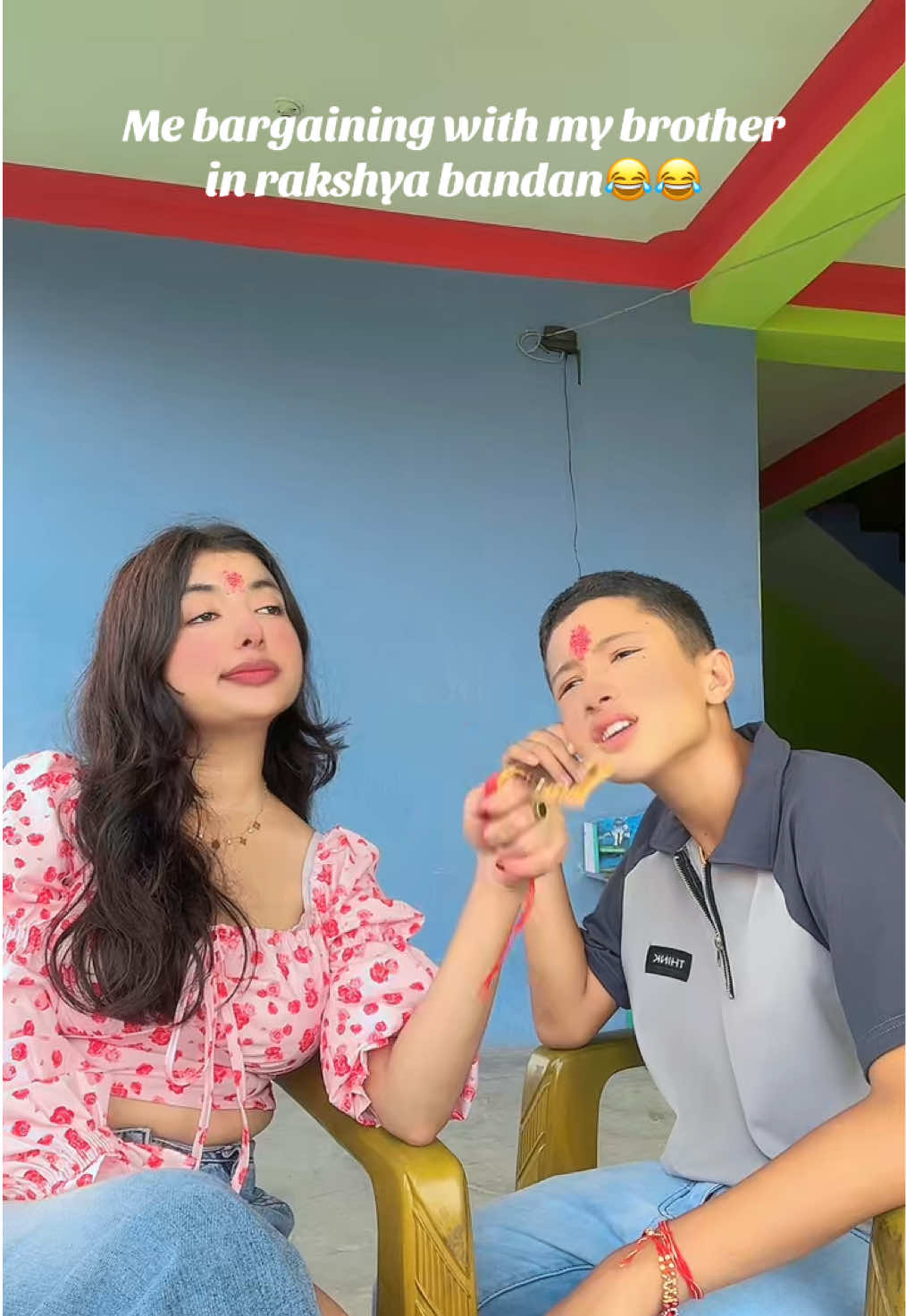 50 rupee kat overacting ka😂 @Rina Khatiwada #rakshyabandhan #brothersister #funny #fyp 