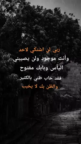 ربي لن اشتكي لأاحد وانت موجود #ادعيه_اذكار_تسبيح_دعاء_استغفار #متابعه_جزاكم_الله_خيرا #استغفرالله♥️ #متابعه #نشر 