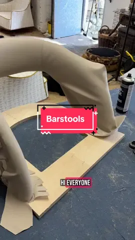 Upholstering barstools. This is quite a difficult job with so many curves but the finished chair will look great 😊 