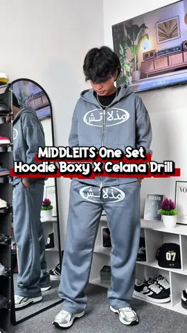 Waduh ketemu One set Hoodie Boxy Double Zipper x Sweatpant Secakep ini cuy 🥶 #outfitideas #hoodieboxy #sweatpants #onesetmurah #skena 