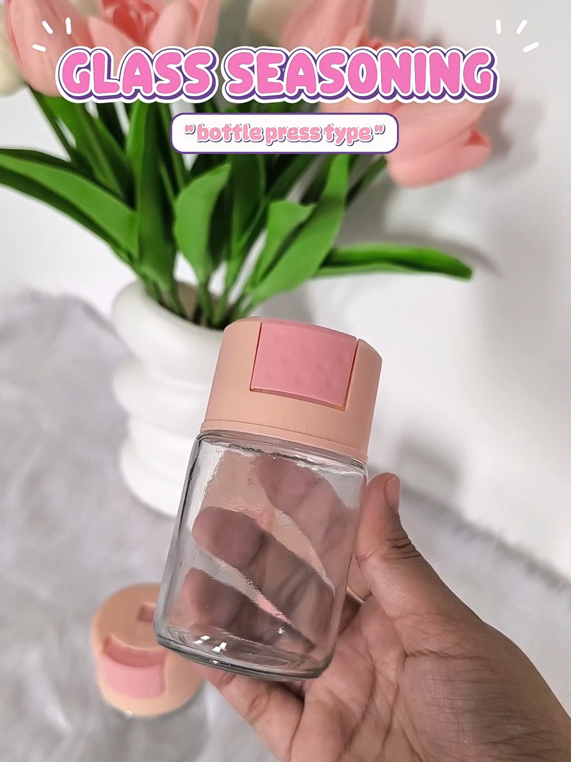 ang cute ng pink glass seasoning bottle press type na to 🩷😻 #seasoningbottle #presstypeseasoningbottle #seasoningcondimentsbottle #glassseasoningbottlesets 