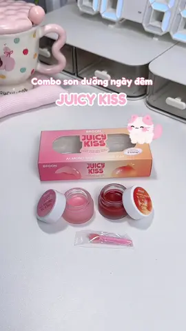 Combo dưỡng môi hồng xinh 👄 Mềm mịn siu thích lunnn đó mí bà 😍 #sonduongluudo #uhongmoi #combo2in1 #begon #juicykiss #sonduongmoi #unboxing #goclamdep #viral #fyb 