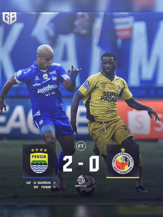 FULL TIME Persib Bandung meraih kemenangan atas semen Padang  dengan skor 2-0 🔥💙 -3 POIN PERTAMA - #persib #persibday #persibjuara #bobotoh #viking #briliga1 #fyp 