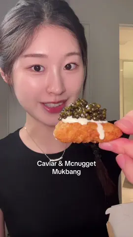 The best combo i was shook #mukbang #mcnuggets #caviar 