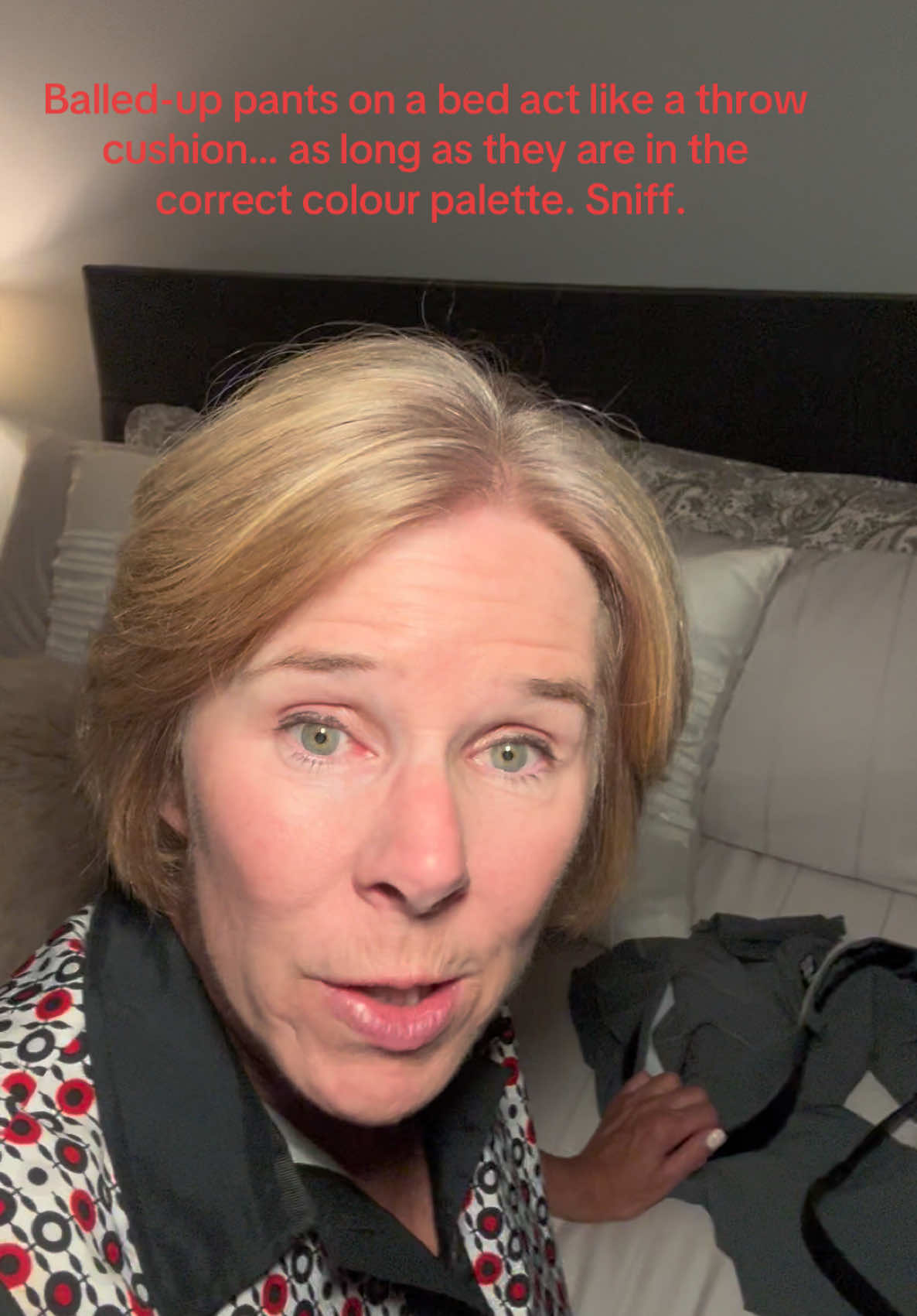 Gorgeous!! a pair of balled-up pants on a bed make much more sense than throw pillows. I’m getting rid of mine immediately. Sniff. #interiordesigner #funnyvids #comedyreels #relatablecomedy #comediansoftiktok 