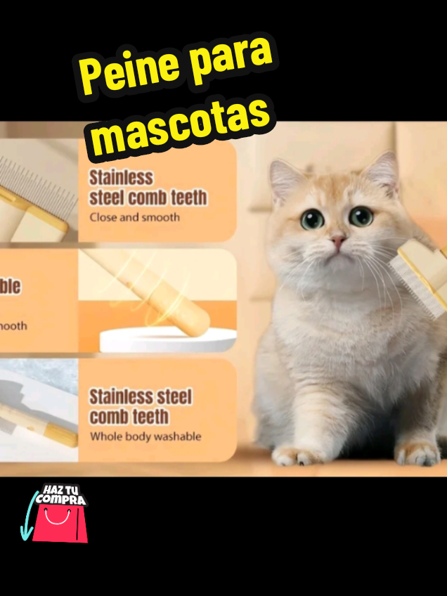 Peine para mascotas, con dientes largos y cortos ideal para eliminar #parasitos  Botón de liberación con #autolimpieza  #caro_peich #lascosasdecaro #mascotas #peine #pelos #tiktokshop #creatorsearchinsights #trending 