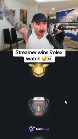 Streamer wins Rolex watch 😭☠️ #kickstreaming 