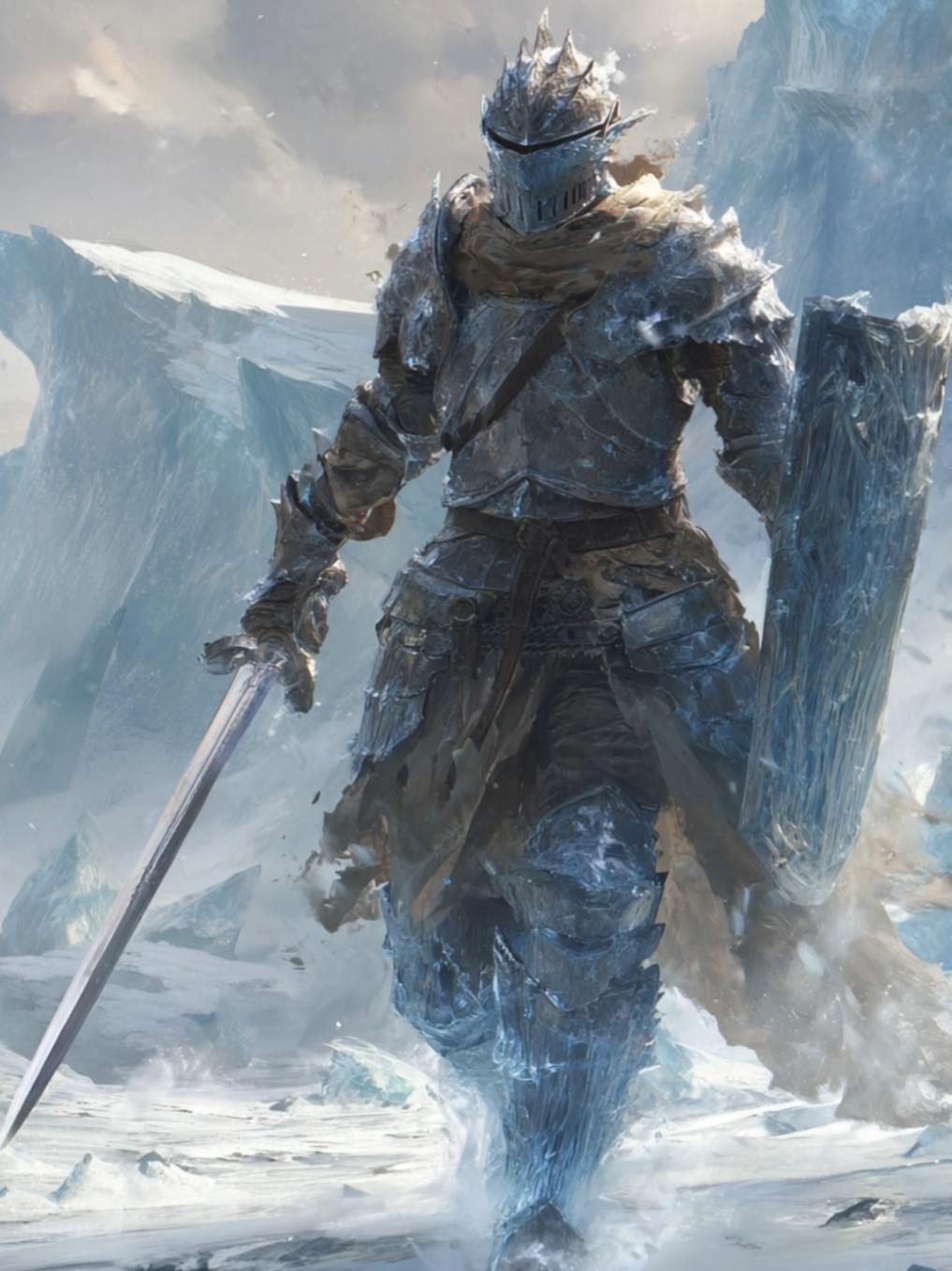 The knight of frost. #fyp #fantasy #darkfantasy #knights #knight #medieval #ai #aicontent #aivideo #aigenerated #aicommunity 