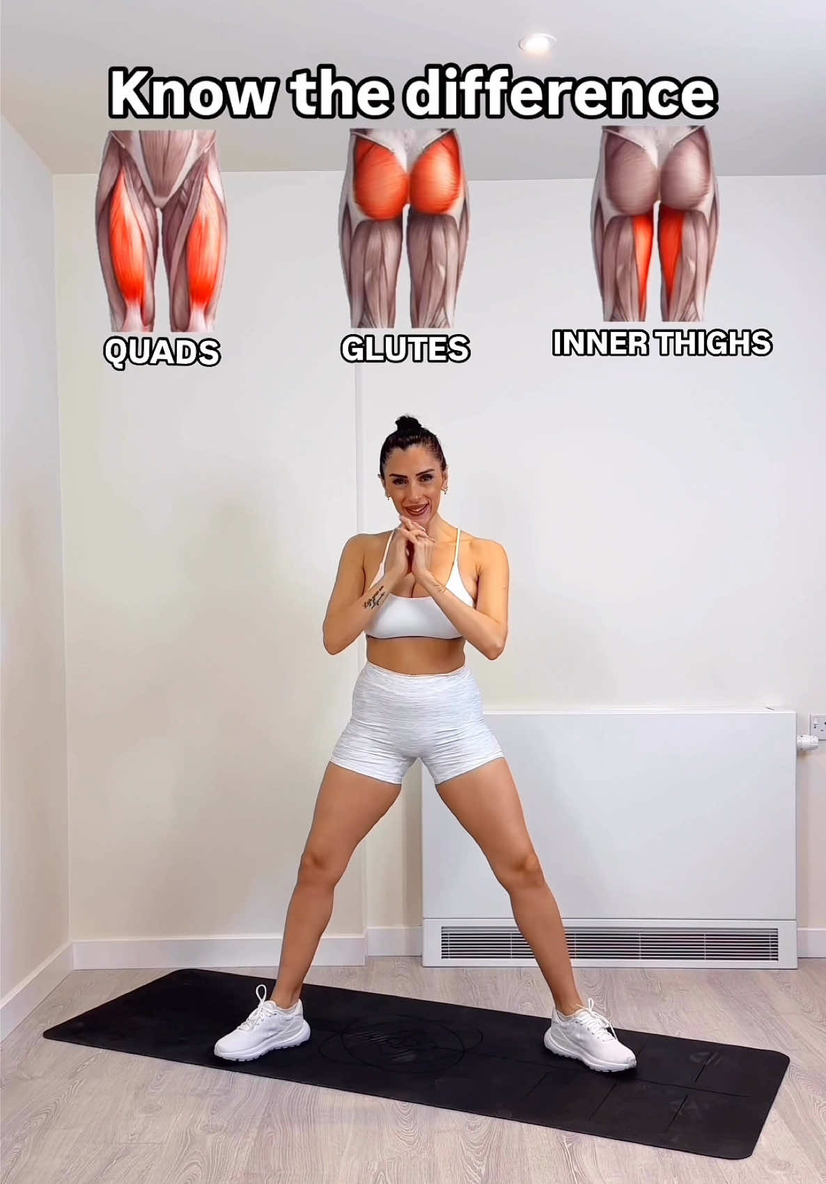 Know the difference ✅ Quads,glutes,inner thigh 🔥 📌save for later  #lowerbodyworkout #lowerbody #leg #legworkout 