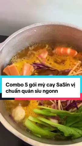 Săn seo 5 gói mỳ cay sasin chưa tới 100k nè mấy bà ngon lắm.vị tomym đạm đà lắm luôn tối đói bụng hay trời mưa lừa đi quán thì ở nhà cũng có mỳ cay ăn luôn nè #mycaysasin #mỳcaysasin