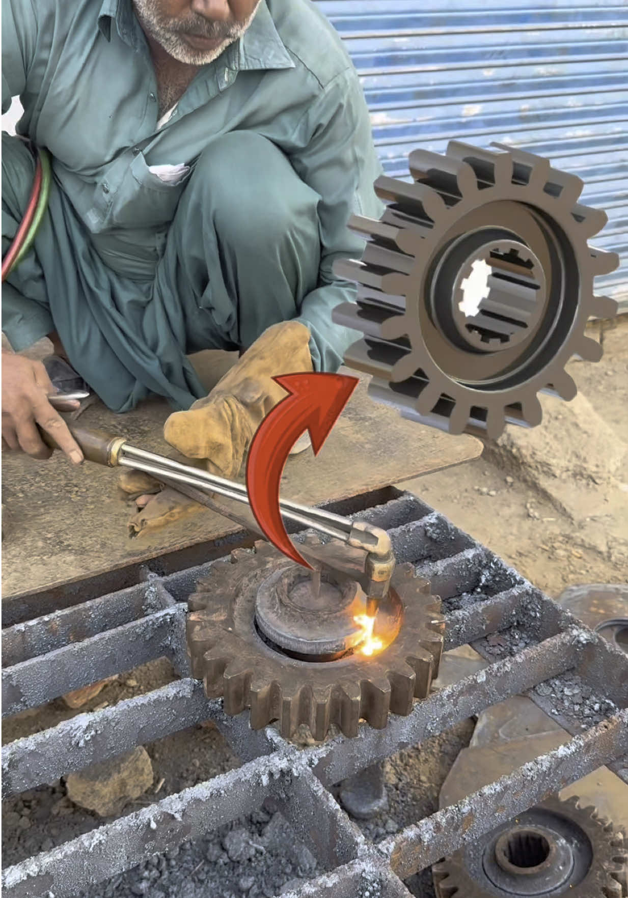 Gear Bush Repair with Gas Cutter 💥#fypviralシ #tiktokviral #viral_video #trendingvideo #plasma #cutter  