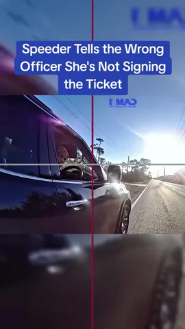 Speeder Tells the Wrong Officer She's Not Signing the Ticket #police #cops 