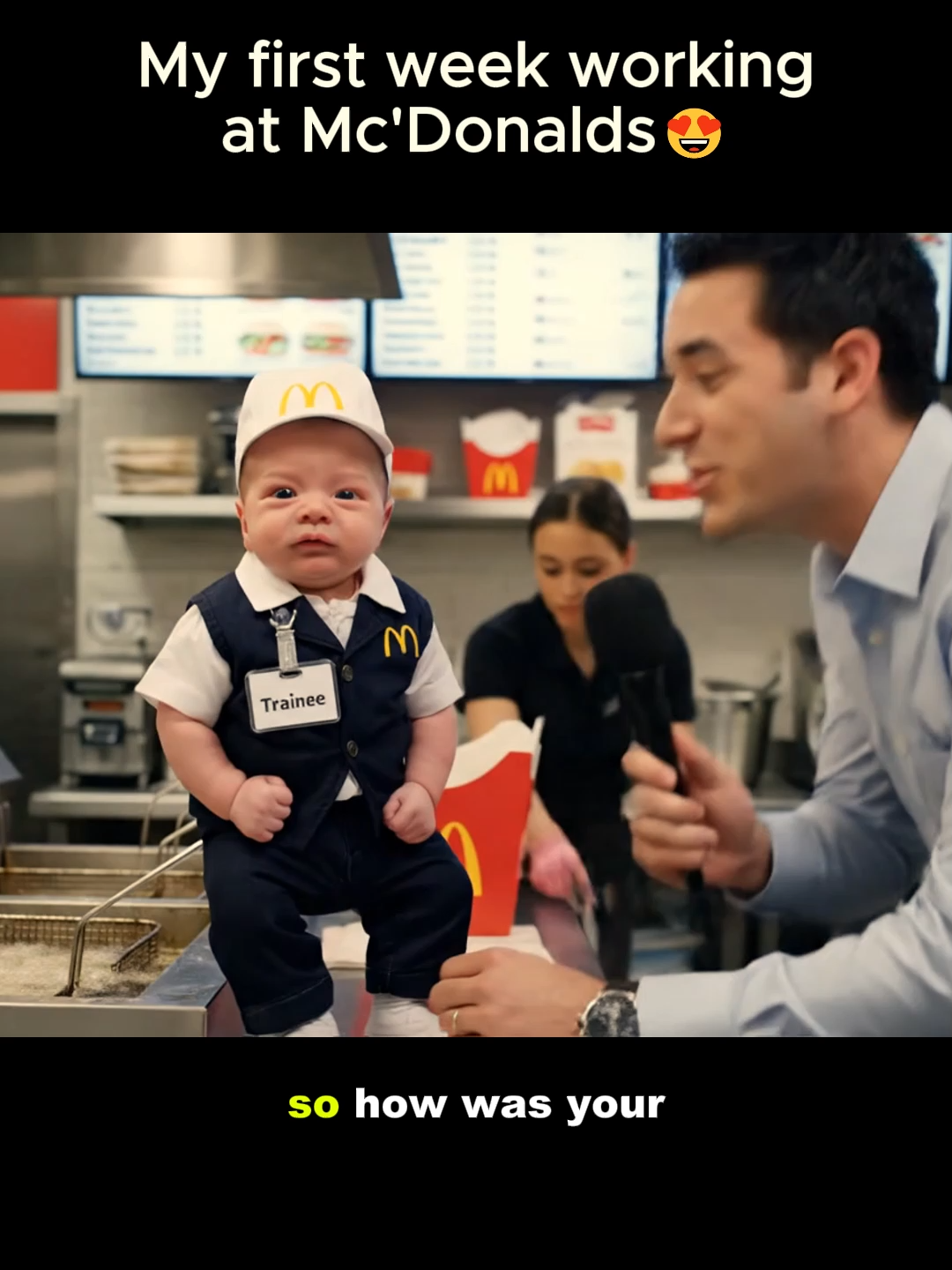 Baby vlog 1 || My First Week Working At McDonald’s 🥰 #baby #interview #fyp #viralvideos #usa #mcdonald