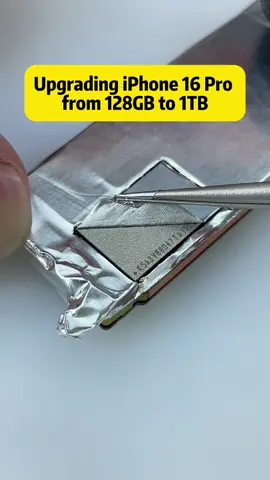 Upgrading iPhone 16 Pro from 128GB to 1TB – Step-by-Step Storage Expansion This video takes you through the full process of upgrading a brand-new iPhone 16 Pro from 128GB to a massive 1TB of storage! A fan purchased this China version iPhone 16 Pro directly from the Apple Store with no plans to sell it - just to make it their ultimate daily driver. We start by carefully removing the reinforced back glass, replacing the waterproof adhesive, and exposing the new metal battery design. After disconnecting all flex cables, Face ID components, and the earpiece, we lift out the motherboard. The 128GB storage chip is located in the upper left corner. Without a grinding machine mold, we manually grind to remove it, avoiding hot removal to reduce risks. Using a 300°C heat gun, we take out the chip, clean the surface, and prepare the new 1TB chip by forming perfectly uniform solder balls. Once the new chip is installed and tested for proper fit, we reassemble the phone, clean off all residual adhesive, and press the back cover in place. The phone is then restored via DFU mode using iTunes, upgrading it to iOS 18 with the new expanded capacity. In the end, the iPhone 16 Pro boots up flawlessly, now offering 1TB of storage and passing airtightness tests. While this process saves thousands, it also voids the official warranty. Would you take the risk for such an upgrade? #iPhoneRepair #iphone16pro #iphoneupgrade #storageupgrade #iphonetips 