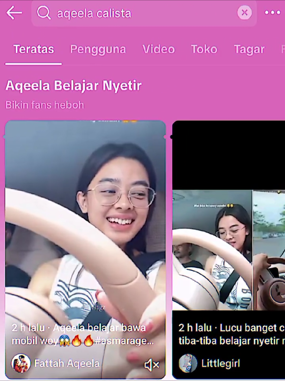 kalo kalian cari aqeela calista nanti layarnya warna pink🥰🤏 #aqeelacalista #fypforyoupage #fyppppppppppppppppppppp 