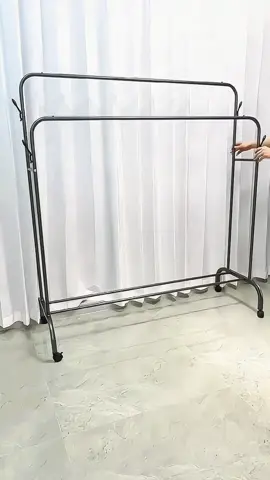 This double-pole floor-standing clothes rack features a spacious drying area for clothes and quilts, along with additional shoe storage underneath. Its convenient design makes it easy to use for drying and organizing your laundry items. #clothesrack #clothesdryingrack #tiktokshopph #tiktokshoppaydaysale#TikTokShopBacktoSchool