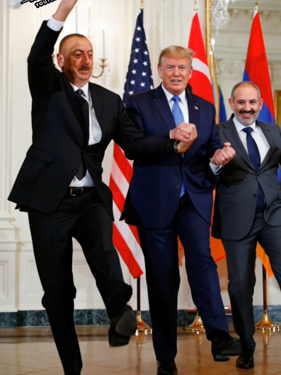 Trump, Aliyev & Pashinyan turning the White House into a dance floor! 🕺🎷 Erdogan on the sax, Putin, Xi, Melania, Netanyahu & Khamenei enjoying the vibe. 🎬 Made with AI – just for fun! 🎷 Music by @Ferdi Musik 🎷 🇩🇰  #Trump #Aliyev #Pashinyan #Putin #Erdogan #XiJinping #Netanyahu #MelaniaTrump #Khamenei #FunnyVideo #Dance #KoloDance #WhiteHouse #WorldLeaders #AI