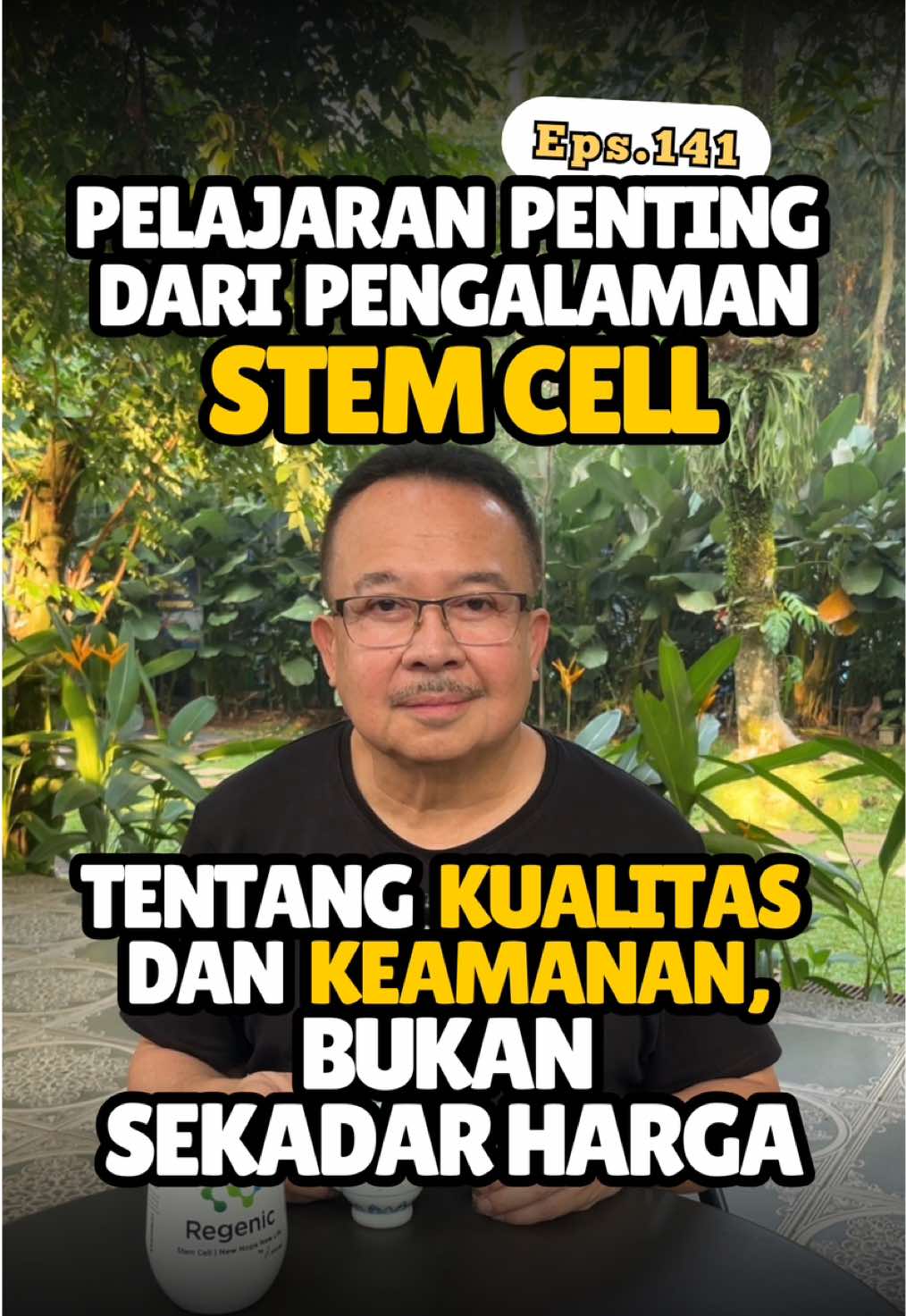 Kalau soal Stem Cell, saya belajar satu hal penting jangan hanya lihat murah atau mahalnya. Yang paling utama adalah keamanan dan kualitas prosesnya. Maka dari itu penting bagi kita melakukan research sebelum melakukan Stem Cell. Saya sendiri memilih Regenic Stem Cell dari Kalbe karena telah menghadirkan standar produksi tinggi dengan riset dan teknologi yang terpercaya. Dan saya telah merasakan manfaatnya. #StayRelevant