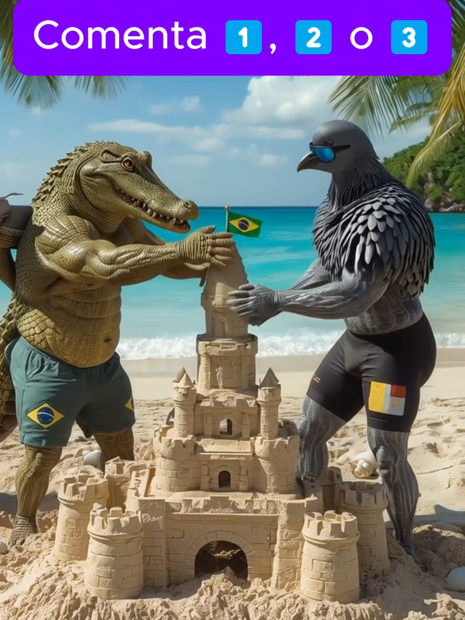 ¿Qué pareja hizo el mejor castillo de arena? 🏖️🏆