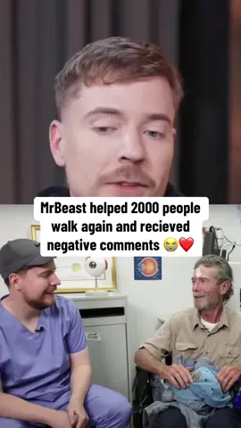 MrBeast helped 2000 people walk again and recieved negative comments 😭 #mrbeast #viral #fyp 