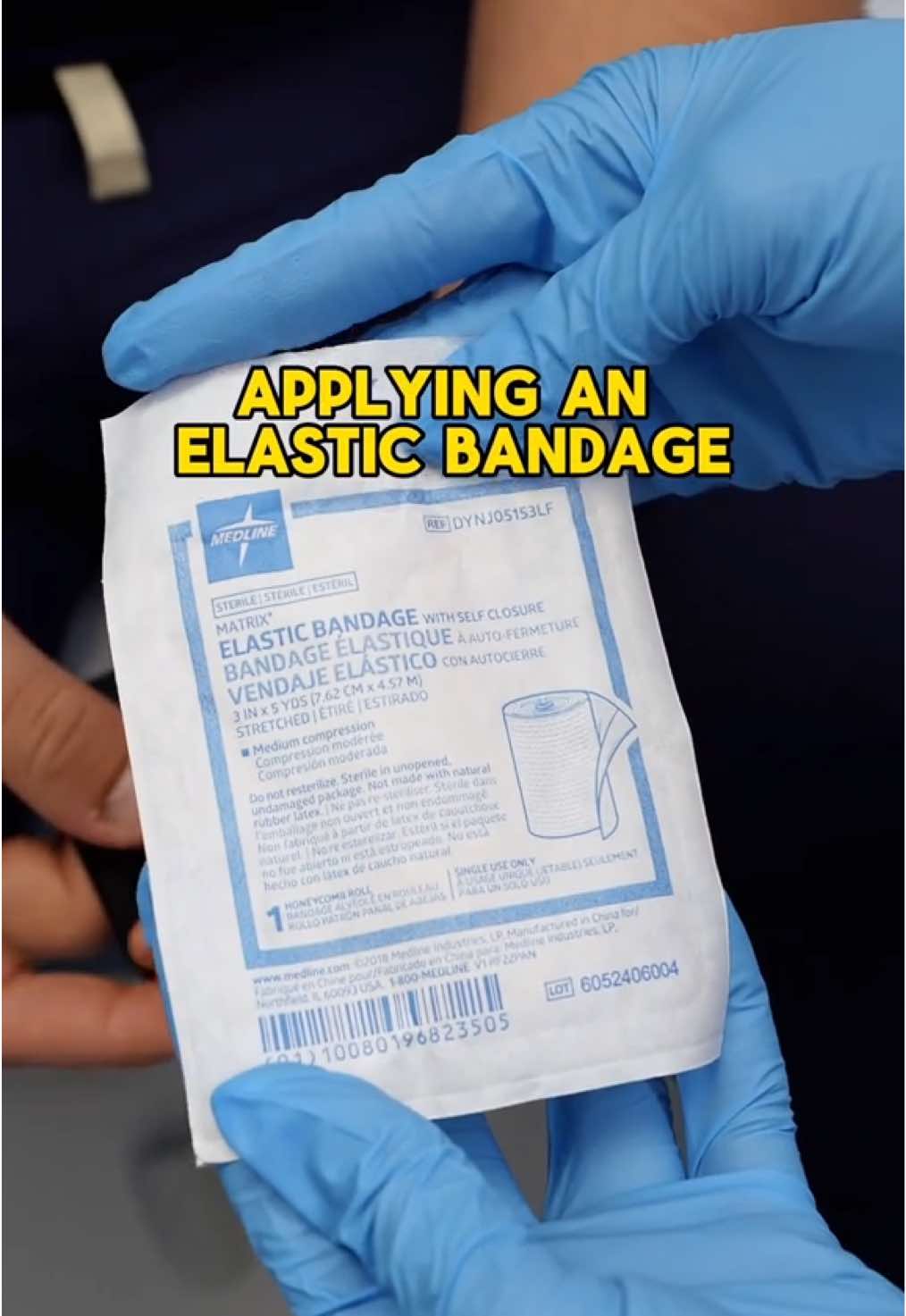 Let's wrap Nurse Mike with an elastic bandage! Always ensure it is not too tight to prevent cutting off circulation. . . . #nurse #nursing #clinicalskills #healthcare