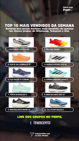 TOP 10 MAIS VENDIDOS DA SEMANA 🏆 Comprou o presente do #DiadosPais ?? Quem está nos grupos do TC comprou e pagou mais barato. As melhores ofertas e cupons estão lá. Link na bio. #teniscerto