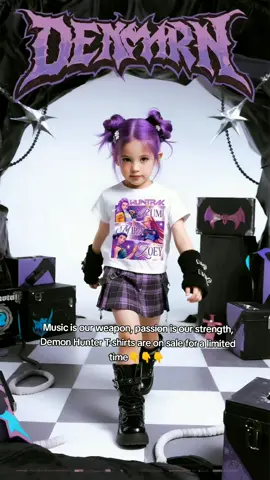 Music is our weapon, passion is our strength, Demon Hunter T-shirts are on sale for a limited time👇👇👇#toddler #tshirt #demonhunter #kpopdemonshunter #kpop #demonhunter #rumi  #summerclothes #girlclothes 
