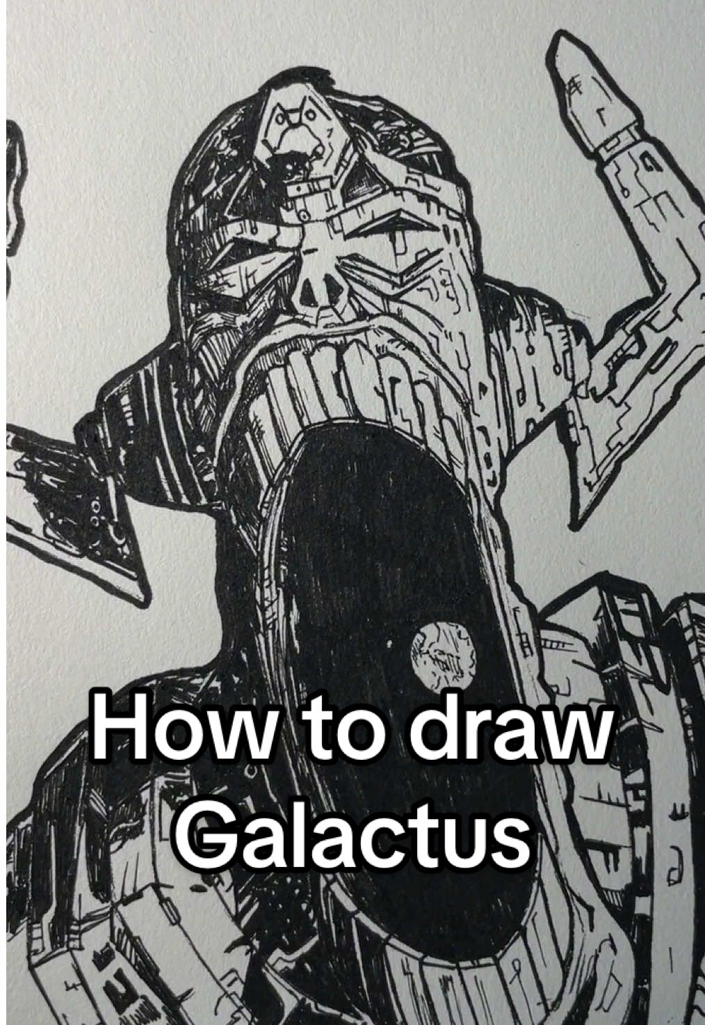 How to draw Galactus from Fantastic Four!  #art #artistsoftiktok #drawing #fantasticfour #galactus #drawing  how to draw galactus fantastic four marvel art drawing tutorial