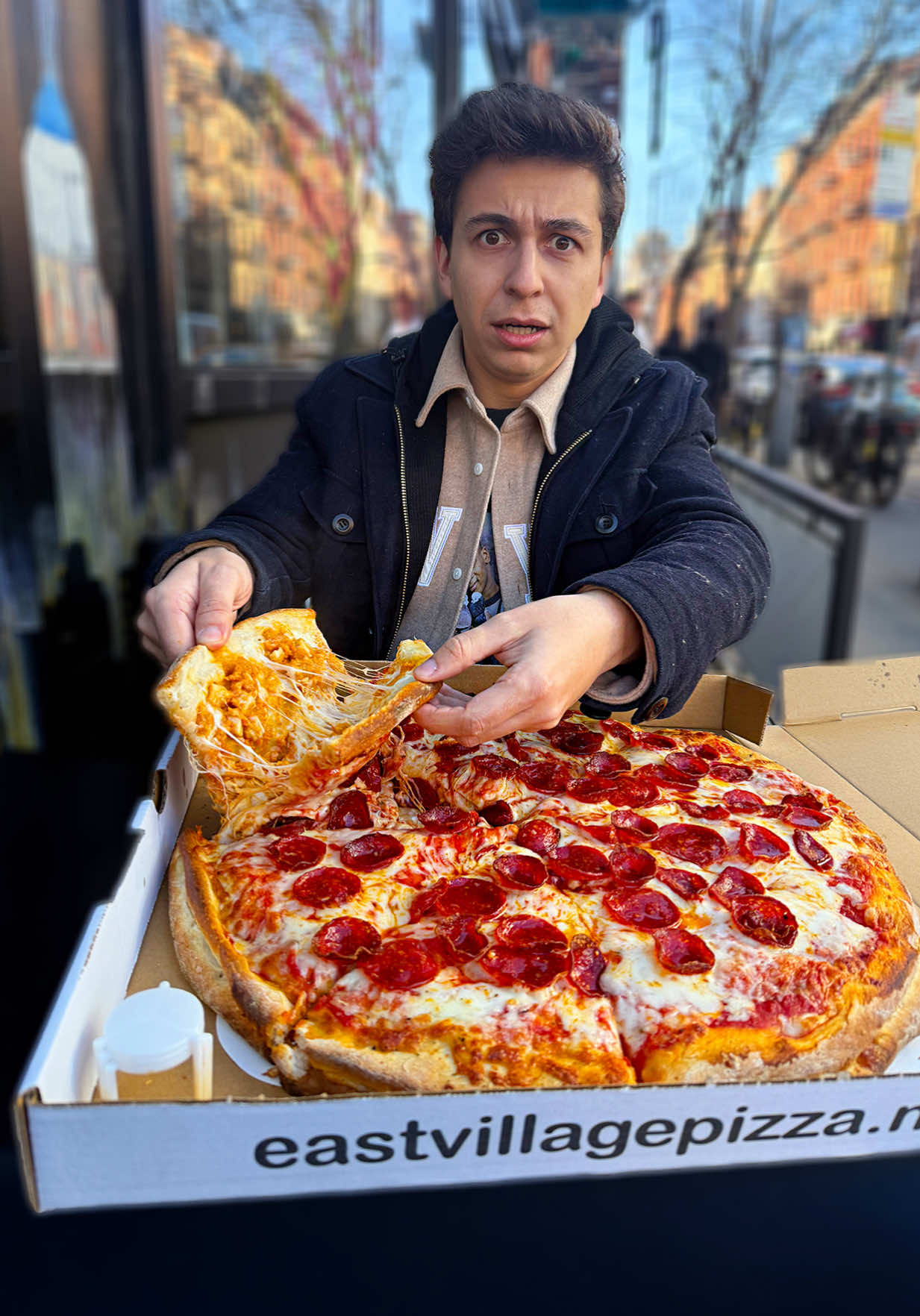 Double Stacked… PIZZA?! 🍕👀 via: @Picture Perfect Luis (@East Village Pizza) #pizza #newyork #nyc #tastetest #food #review 