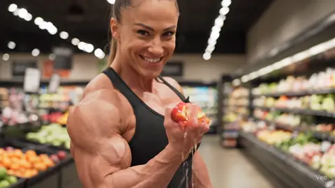 Apple Crush. #ai #AI #fbb #femalebodybuilder #femalemuscle #applecrush #gripstrength 