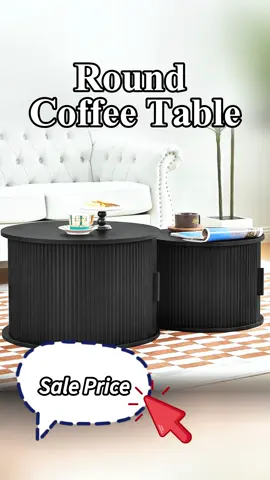 POV: You just moved in, and this round coffee table set fits perfectly. You store remotes, snacks, candles—all hidden inside. 🏡 And yes, it shipped free. #Giratree #Giratreefurniture #povhome #myapartmentstyle #homedecorvibes #apartmentlife #newhomefinds #tiktokhome