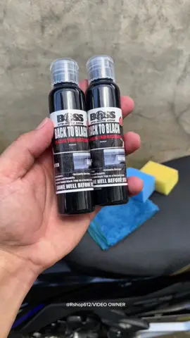 Boom! Back to Black🖤🏍️ #bossbacktoblack #plastictrimrestorer #trimrestorer #motorcycledetailing #fyp 