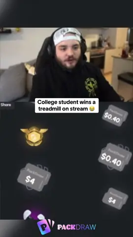 College student wins a treadmill on stream 😭 #kickstreaming 