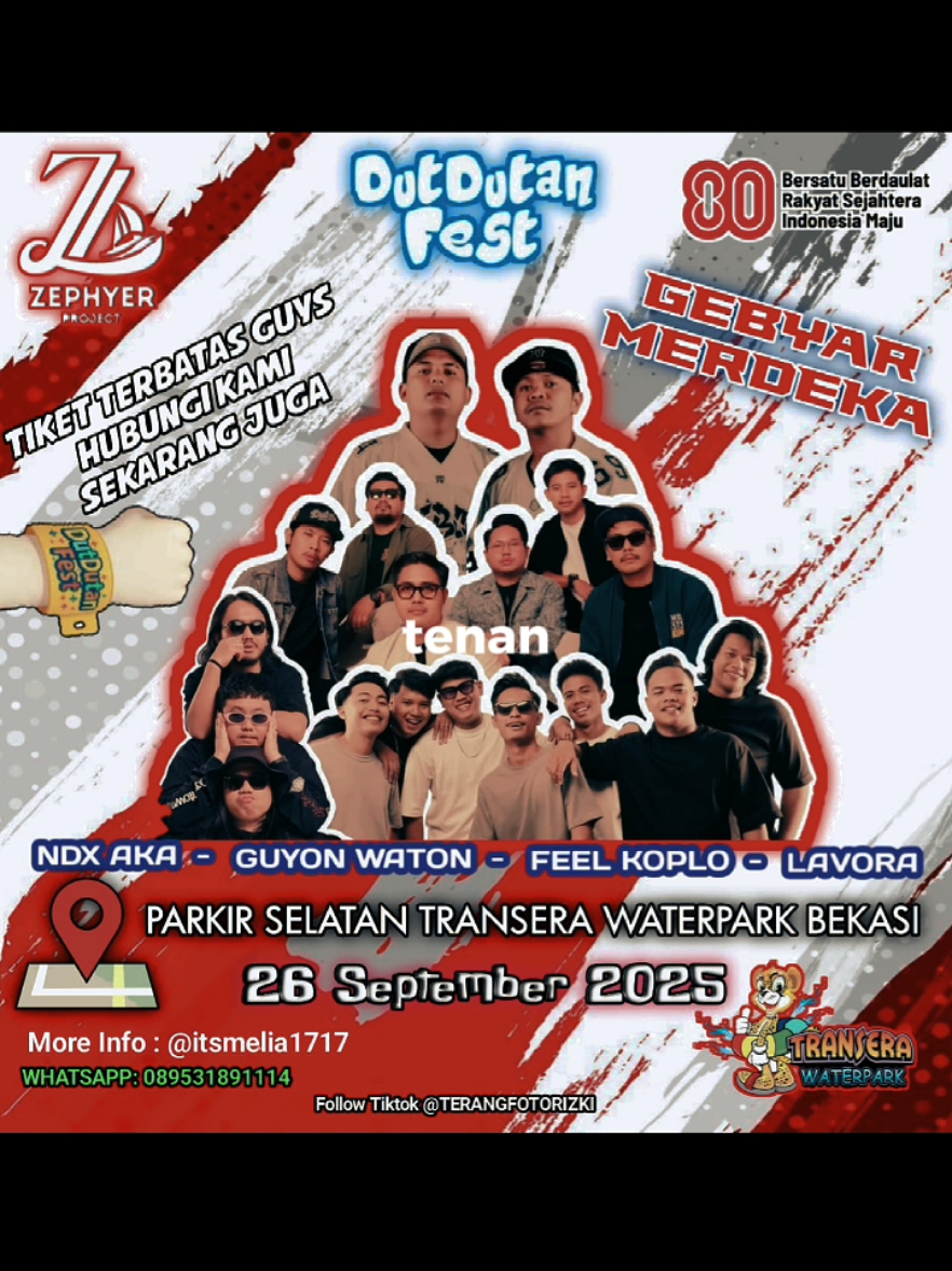 Jangan Lupa amanin tiketnya tgl 26 September 2025!!!  Transera Waterpark Bekasi bintang tamu yg pasti lebih petcah dari vol sebelumnya gak pernah ketinggalan ada   @NDX AKA @lavoraofficial  @feelkoplo @faisalbagus @_tadeusss dan masih banyak lainnya siap menghibur warga bekasi!!!!  Semoga ada mas Aka sama bunda @viviwahyunii1  juga pengen banget foto bareng 😍🤗 @terangfotorizki  #konserbekasi  #konserambyar #konserkoplo #infokonser #ndxaka #ndx #guyonwaton #feelkoplo  #lavora #faisalbagus #bagusfaisal #massitod #fyppppppppppppppppppppppp #bekasi24jam #ndxbekasi #lewatberanda #trendingsong #dutdutan #transerawaterpark #bekasihits #ambyar #bekasiambyar #xyzabc 