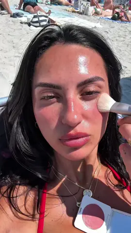 Girl logic is putting on makeup to just go jump in the ocean 😚 @rhode skin spray +lemontini @Summer Fridays toasted terracotta  @SACHEU Beauty US freck & brow pen Ad