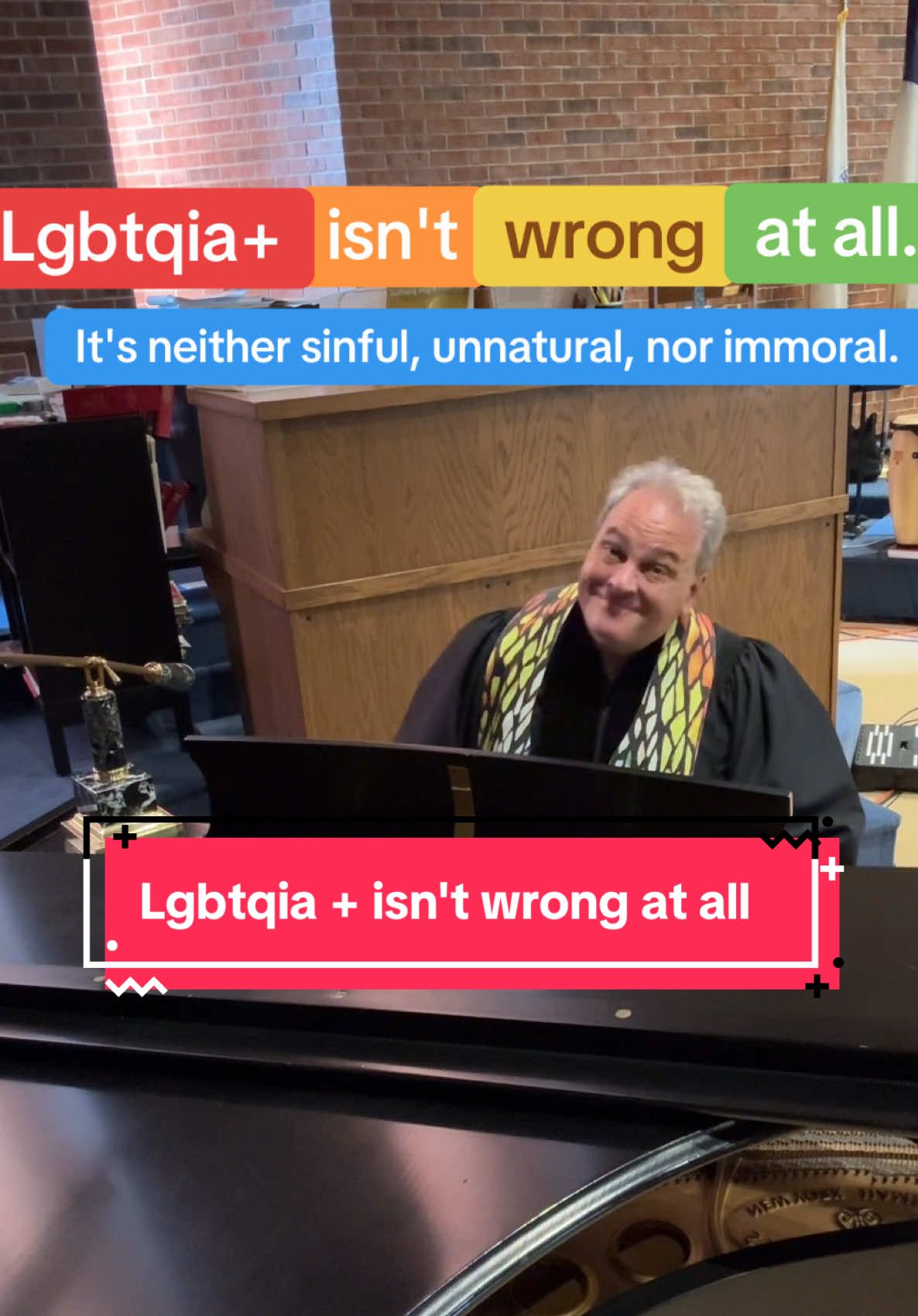 #lgbtqia + is neither wrong, sinful, unnatural, nor immoral. #piano #marimba #progressiveclergy 
