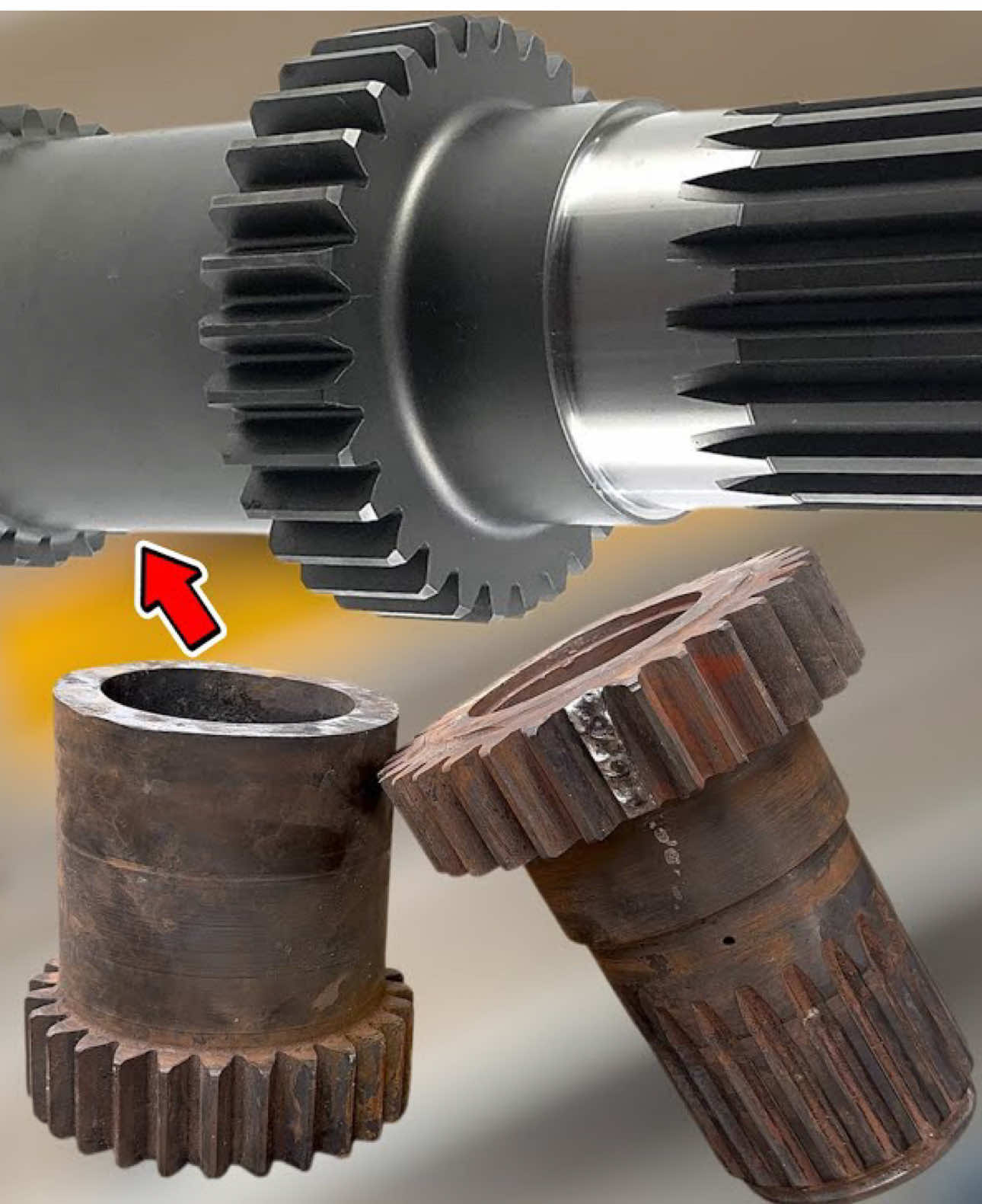 Amazing repairing process of broken Caterpillar Machine Gear.. #broken #Gear #Repairing #caterpillarMachine #Fypage