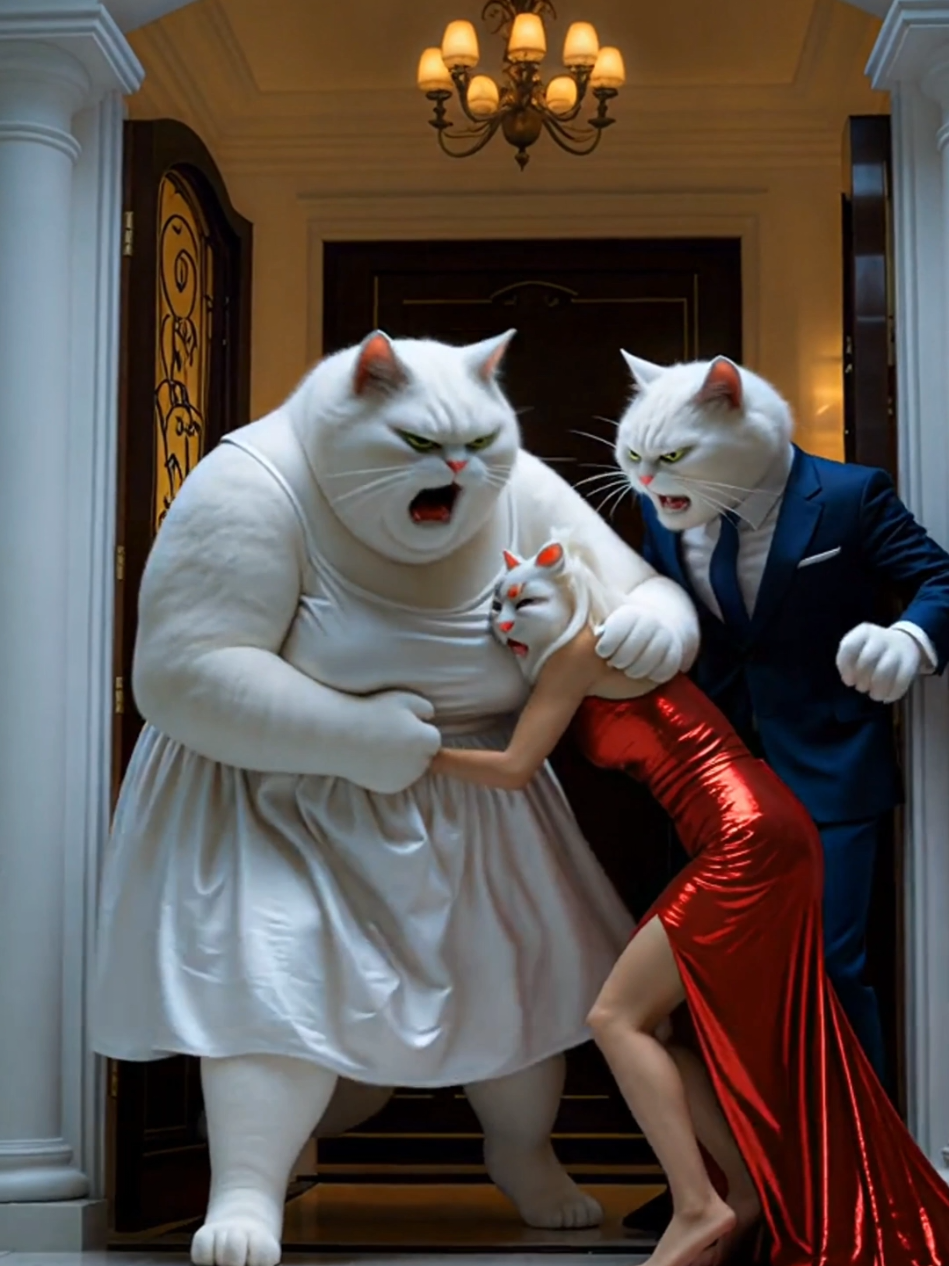 Fat Cat's Wardrobe Disaster: Kicked Out in Style... or in Rags? #catstory #cat #story #ai #aistory #aivideo #foryou 