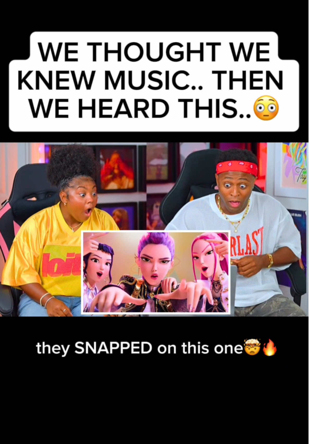 Finally watched the movie.. &OMG🤯 The songs hit different on there😂🔥 Our full movie reaction is on Patreon w/ all the main songs from the soundtrack‼️ #kpopdemonhunters #rumi #takedown #twice #howitsdone #golden #dance #kpop #straykids #blackpink #shakira #reaction #terryandkaniyia #movie #netflix #sodapop #free #jinu #zoey #mira 
