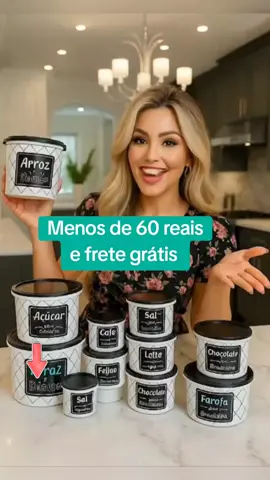 Kit de mantimentos 10peças. #kit #mantimentos #cozinha #comida #armario #praticidade  #arroz #organizado #bonito  #tiktokshop #cozinhaorganizada 