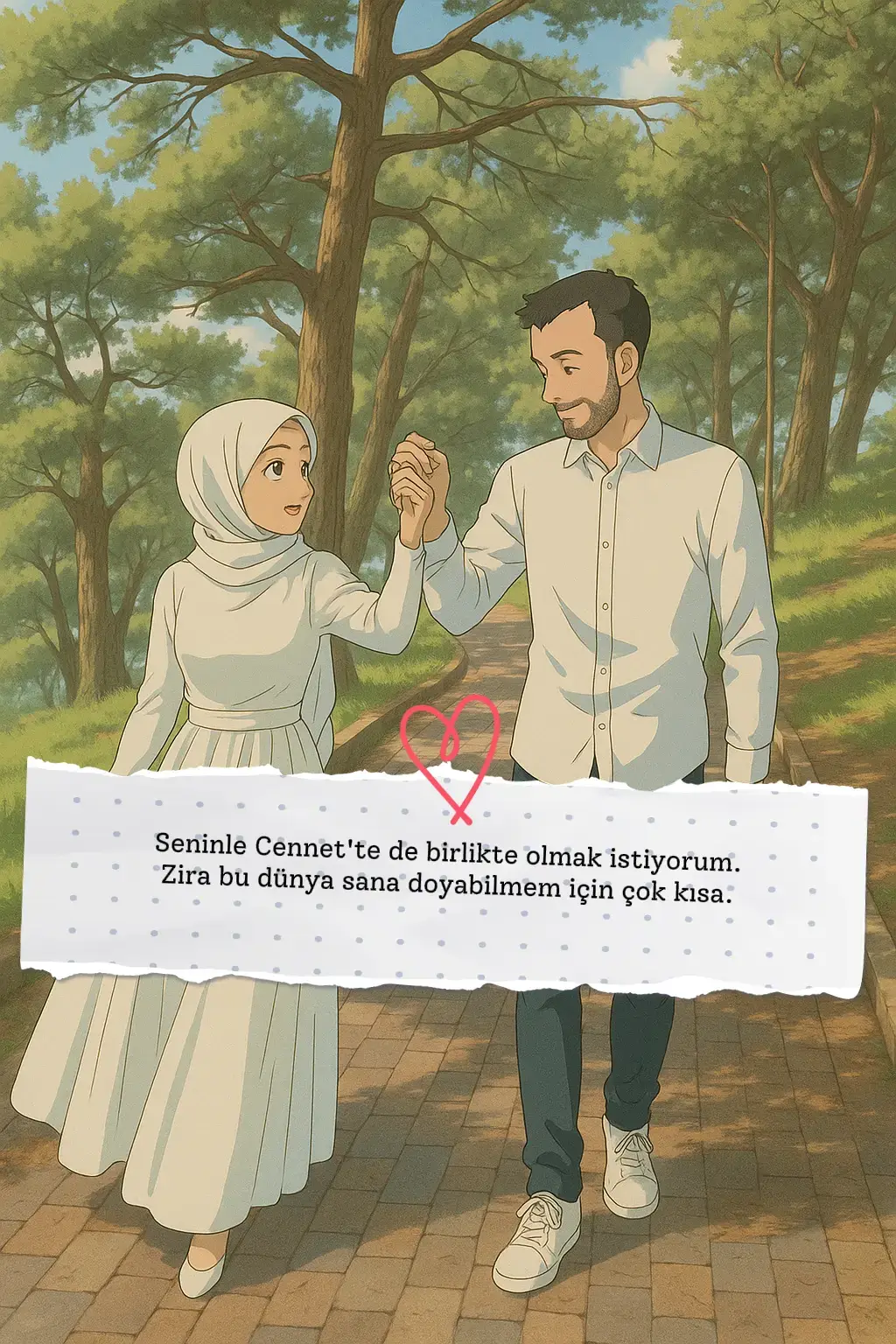 Kişi, sevdiğine sadece bu dünyada değil, ahirette de beraber olma arzusunu dile getiriyor. 