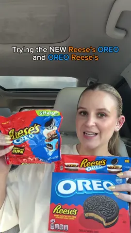 Trying the NEW OREO x Reese’s Collab🧡💙 #reeses #oreo #foodtiktok #Foodie #chocolate 
