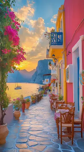 Sunsets, sailboats, and streets that feel like a dream 🌅✨ This is what pure bliss looks like ❤️ #TravelGoals  #TravelVibes  #SunsetLovers  #DreamDestination  #Wanderlust 
